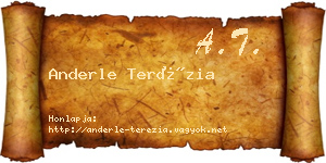 Anderle Terézia névjegykártya